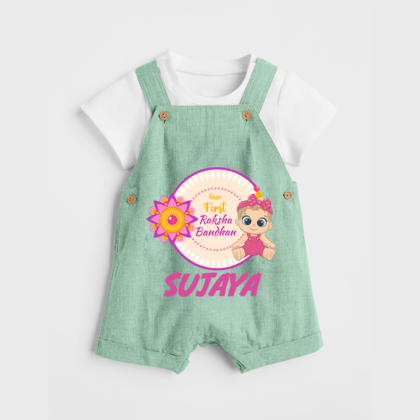 Infant First Raksha Bandhan Dungaree - MINT GREEN - 0 - 5 Months Old (Chest 18")
