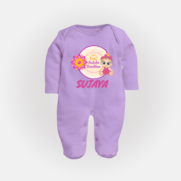 Infant First Raksha Bandhan Fullbody Suit - LILAC - New Born (Chest 7.5")