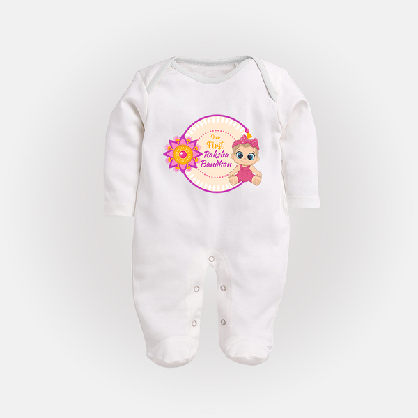 Soft Cotton Sleep Suit | Our First Raksha Bandhan Look - WHITE - New Born (Chest 7.5")