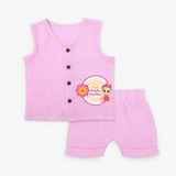 Soft Cotton Jabla Set | Our First Raksha Bandhan Look - BABY PINK - 0 - 3 Months Old (Chest 9.8")