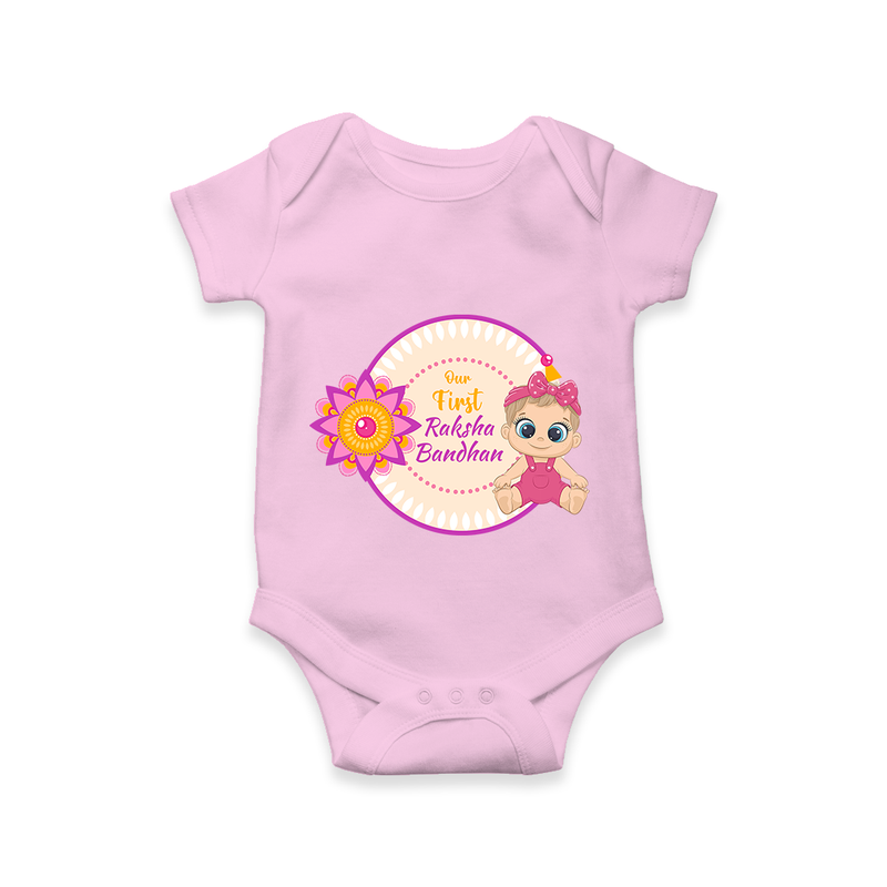 Soft Cotton Romper | Our First Raksha Bandhan Look - BABY PINK - New Born (Chest 14")