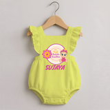 Infant First Raksha Bandhan Romper Frock - PASTEL YELLOW - 0 - 3 Months Old (Chest 19")