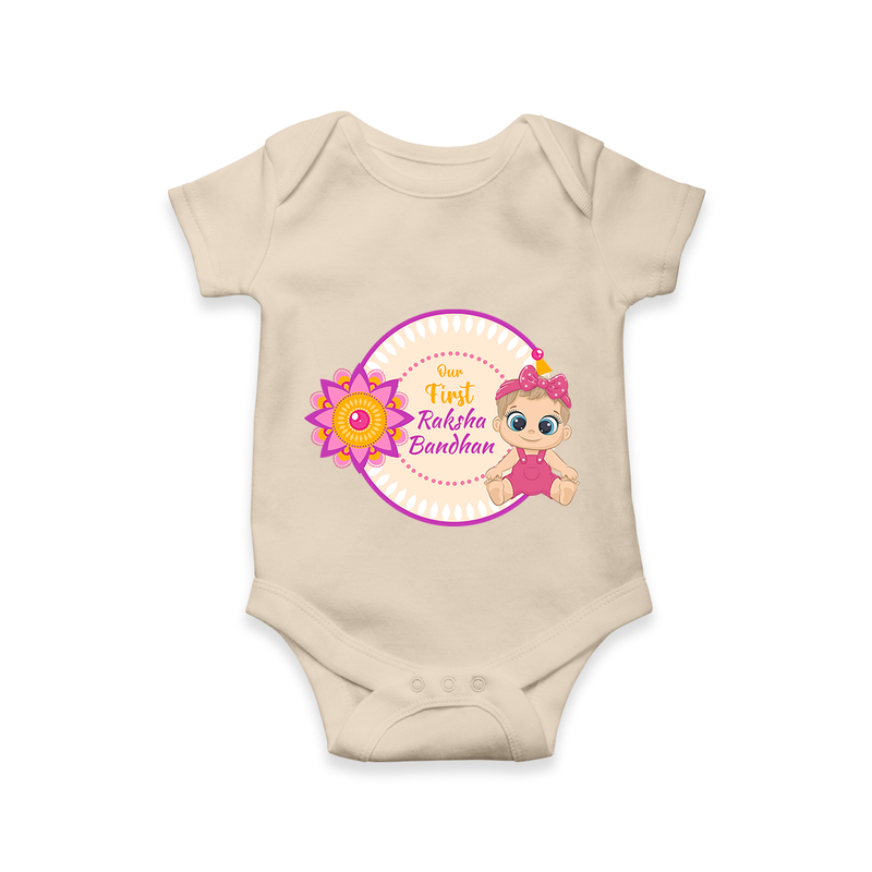 Soft Cotton Romper | Our First Raksha Bandhan Look - IVORY - New Born (Chest 14")