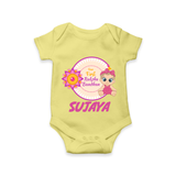 Infant First Raksha Bandhan Romper - PASTEL YELLOW - New Born (Chest 14")