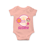 Infant First Raksha Bandhan Romper - PEACH - New Born (Chest 14")