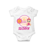 Infant First Raksha Bandhan Romper - WHITE - New Born (Chest 14")