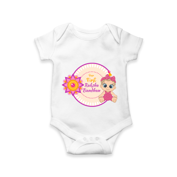 Soft Cotton Romper | Our First Raksha Bandhan Look - WHITE - New Born (Chest 14")