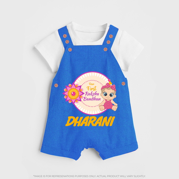Infant First Raksha Bandhan Dungaree - COBALT BLUE - 0 - 5 Months Old (Chest 18")