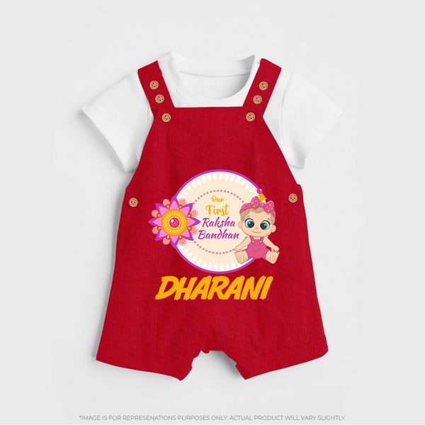 Infant First Raksha Bandhan Dungaree - RED - 0 - 5 Months Old (Chest 18")