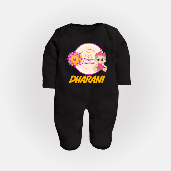 Infant First Raksha Bandhan Fullbody Suit - BLACK - New Born (Chest 7.5")