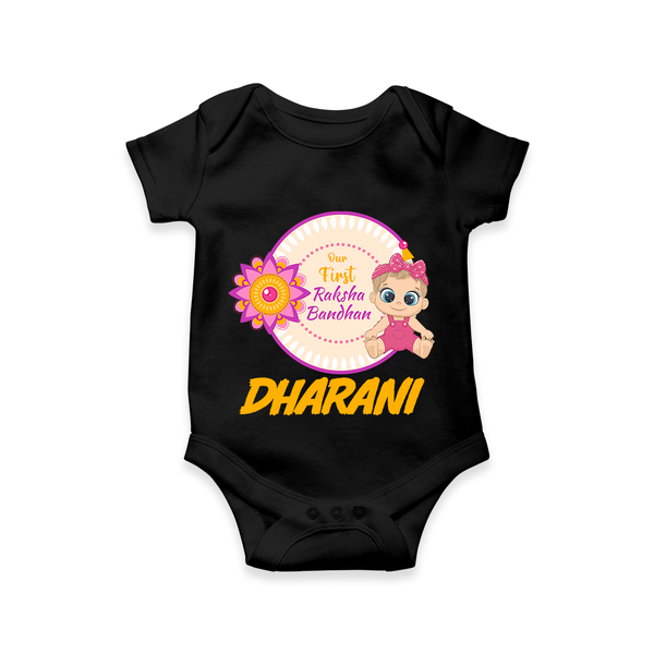 Infant First Raksha Bandhan Romper - BLACK - New Born (Chest 14")