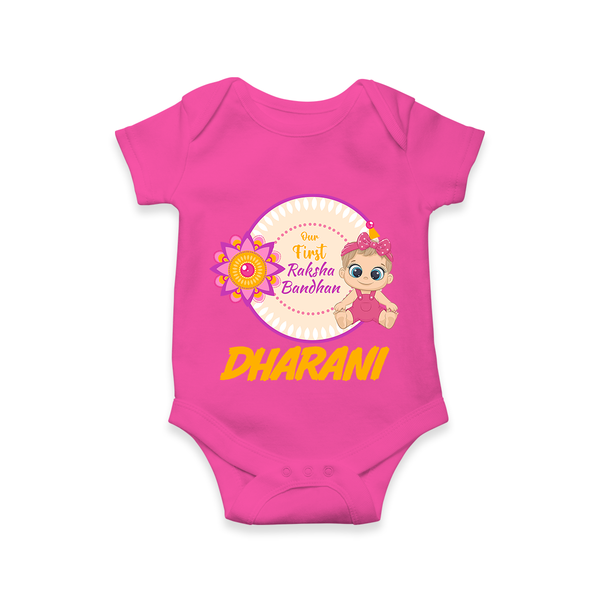Infant First Raksha Bandhan Romper - HOT PINK - New Born (Chest 14")