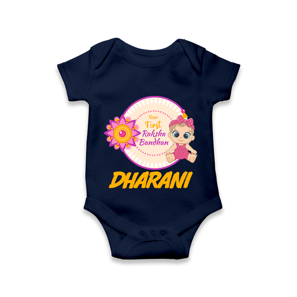 Infant First Raksha Bandhan Romper - NAVY BLUE - New Born (Chest 14")