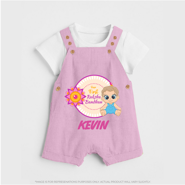 First Raksha Bandhan Baby Dungaree - BABY PINK - 0 - 5 Months Old (Chest 18")