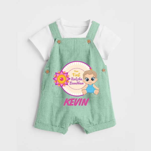 First Raksha Bandhan Baby Dungaree - MINT GREEN - 0 - 5 Months Old (Chest 18")