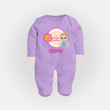 First Raksha Bandhan Baby Fullbody Suit - LILAC - New Born (Chest 7.5")