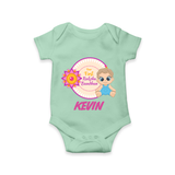 First Raksha Bandhan Baby Romper - MINT GREEN - New Born (Chest 14")