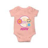 First Raksha Bandhan Baby Romper - PEACH - New Born (Chest 14")