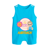 First Raksha Bandhan Baby Button Romper - SKY BLUE - New Born (Chest 18")