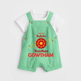 Baby Girl First Rakhi Dungaree - GREEN - 0 - 5 Months Old (Chest 18")