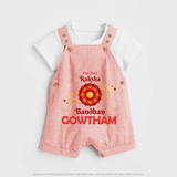 Baby Girl First Rakhi Dungaree - PEACH - 0 - 5 Months Old (Chest 18")