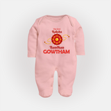 Baby Girl First Rakhi Fullbody Suit - BABY PINK - New Born (Chest 7.5")