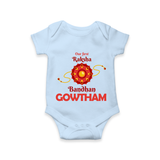 Baby Girl First Rakhi Romper - BABY BLUE - New Born (Chest 14")