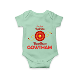 Baby Girl First Rakhi Romper - MINT GREEN - New Born (Chest 14")