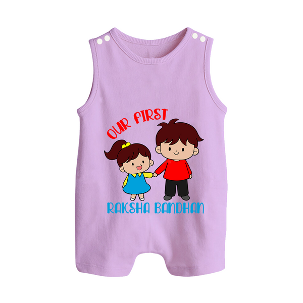 Our First Rakhi Romper Suit | Babywear for Brother and Sister Moments - LILAC - 0 - 5 Months Old (Chest 18")