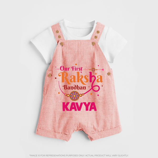 Baby First Rakhi Dungaree  - PEACH - 0 - 5 Months Old (Chest 18")