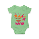 Baby First Rakhi Romper  - GREEN - New Born (Chest 14")