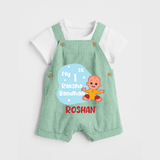 My First Raksha Bandhan Infant Dungaree  - MINT GREEN - 0 - 5 Months Old (Chest 18")