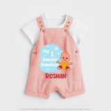 My First Raksha Bandhan Infant Dungaree  - PEACH - 0 - 5 Months Old (Chest 18")