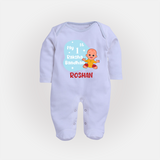 My First Raksha Bandhan Infant Fullbody Suit  - BABY BLUE - New Born (Chest 7.5")