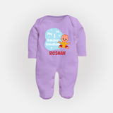 My First Raksha Bandhan Infant Fullbody Suit  - LILAC - New Born (Chest 7.5")