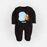 My First Raksha Bandhan Infant Fullbody Suit  - BLACK - New Born (Chest 7.5")