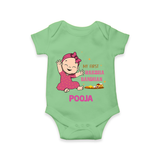 Baby Girl First Raksha Bandhan Rompe - GREEN - New Born (Chest 14")