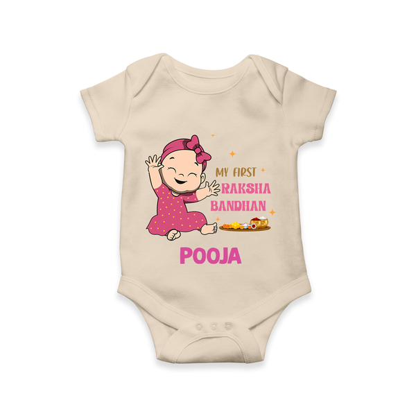 Baby Girl First Raksha Bandhan Rompe - IVORY - New Born (Chest 14")
