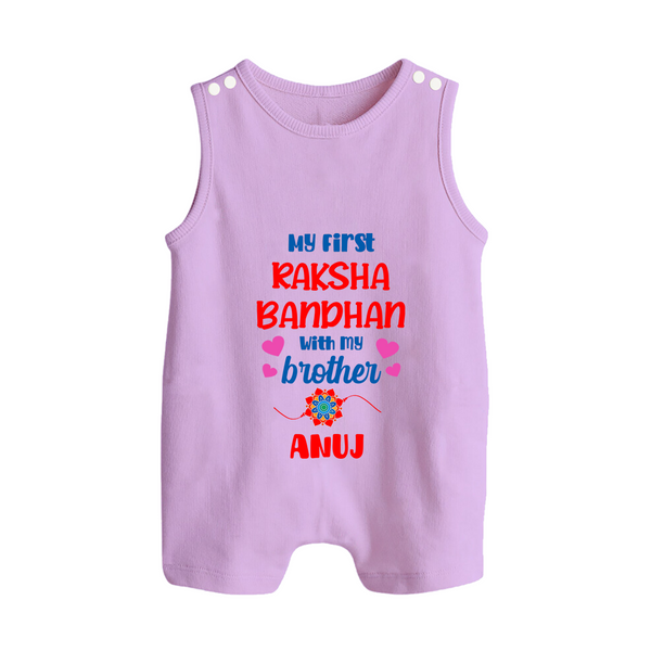Infant Romper Suit/ Sleeveless Romper | Adorable Outfit for First Rakhi Celebration - LILAC - 0 - 5 Months Old (Chest 18")