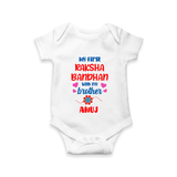 Infant Romper | Adorable Outfit for First Rakhi Celebration - WHITE - New Born (Chest 14")