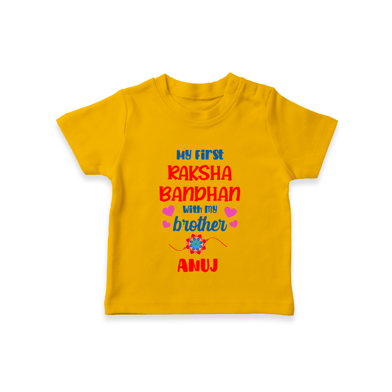 Infant T-Shirt | Adorable Outfit for First Rakhi Celebration - CHROME YELLOW - 0-5 Months Old (Chest 17")