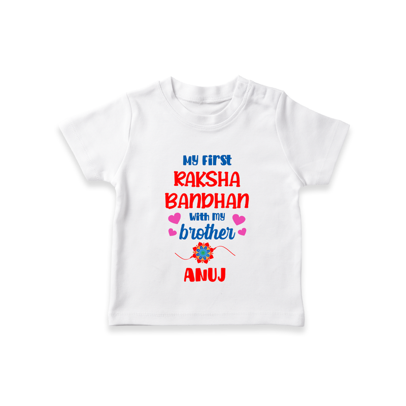 Infant T-Shirt | Adorable Outfit for First Rakhi Celebration - WHITE - 0-5 Months Old (Chest 17")