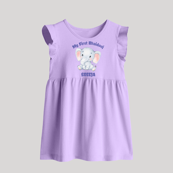 My First Bhai Dooj Baby Baby Frock - LILAC - 0 - 3 Months Old (Chest 17")