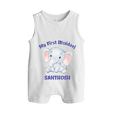 My First Bhai Dooj Baby Button Romper - WHITE - New Born (Chest 18")