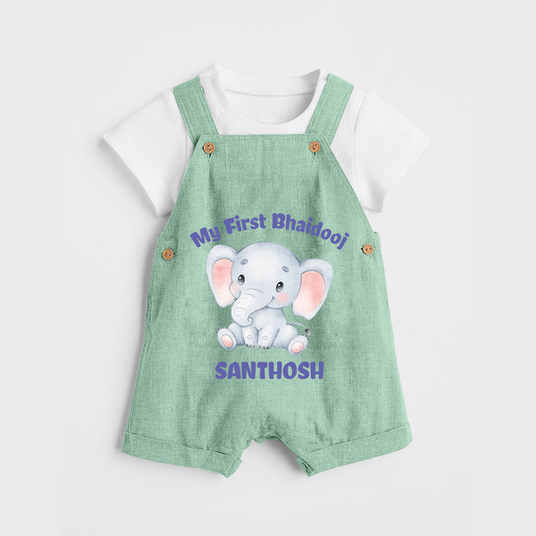 My First Bhai Dooj Baby Dungaree - MINT GREEN - 0 - 5 Months Old (Chest 18")