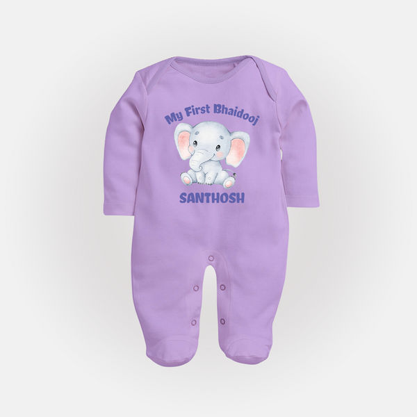 My First Bhai Dooj Baby Fullbody Suit - LILAC - New Born (Chest 7.5")