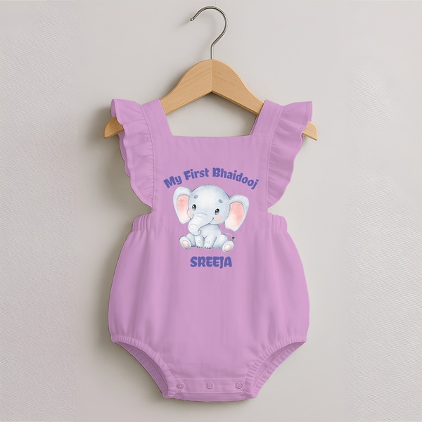 Cotton Romper Frock | Custom Printed for First Raksha Bandhan - BABY PINK - 0 - 3 Months Old (Chest 19")