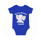 My First Bhai Dooj Baby Romper - COBALT BLUE - New Born (Chest 14")