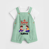 Happy Rakhi Dungaree Set | Celebrate with Custom Babywear - MINT GREEN - 0 - 5 Months Old (Chest 18")