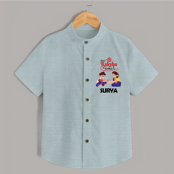 Happy Rakhi Shirt | Celebrate with Custom Babywear - ARCTIC BLUE - 0 - 6 Months Old (Chest 23")